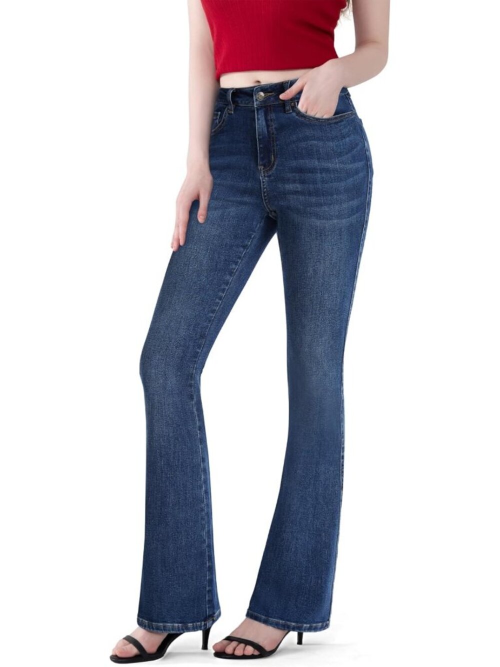Curvy Stretchy Bootcut Flare Denim Jeans for Women - Totally Shaping Fit